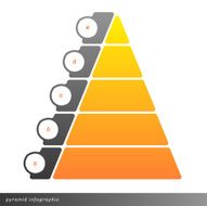 Vector pyramid infographic shows growth with gradient fill N2