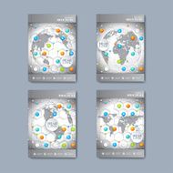 Modern vector set of brochures in the infographics style for N2