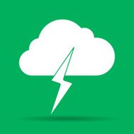Lightning bolt weather flat line icon infographic illustration template N2