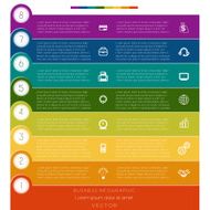 Infographic strips numbered eight template