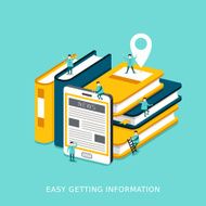 easy getting information concept flat 3d isometric infographic N2
