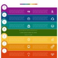 Infographic strips numbered seven template