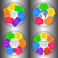 Collection of infographic templates for business N27
