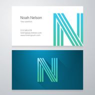 Letter N Business card template