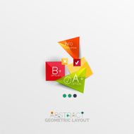 Glossy paper style geometric abstract infographic design N62