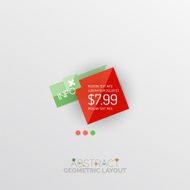 Glossy paper style geometric abstract infographic design N63