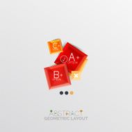 Glossy paper style geometric abstract infographic design N64