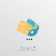 Glossy paper style geometric abstract infographic design N65
