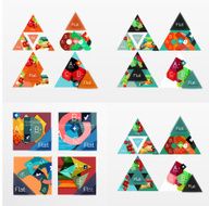 Modern geometric design temlates universal diagram banner number options workflow N5