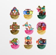 Set of abstract geometric shapes with options N49