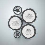 Black gears on the grey background