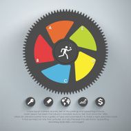 Infographic design template with gear chain