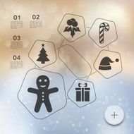 Christmas infographic with unfocused background N38