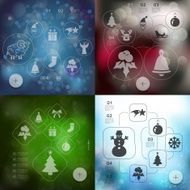 Christmas infographic with unfocused background N43