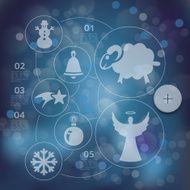 Christmas infographic with unfocused background N45
