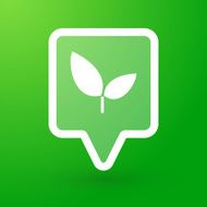 Square tooltip with a recycle sign N3