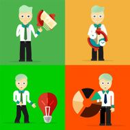 Set of businessman pose character concepts N61