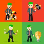 Set of businessman pose character concepts N63