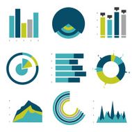 Flat charts graphs Vector design