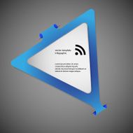 Triangle infographic template with blue color