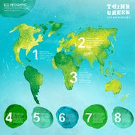 Globe watercolor eco concept