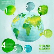 Globe watercolour vector concept