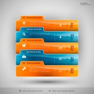 Modern business tabs for infographics N17