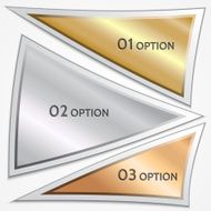 Vector set of triangle banners or menu choices