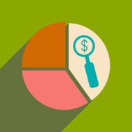 Flat with shadow icon and mobile applacation diagram