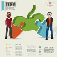 Game puzzle info graphic design character design clean vector
