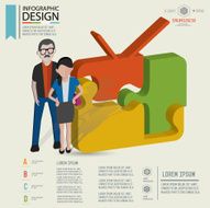 Television puzzle info graphic design character design clean vector