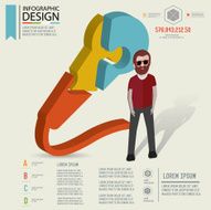 Microphone puzzle info graphic design character design clean vector