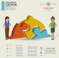 Food puzzle info graphic design character design clean vector