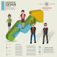 Arrow puzzle info graphic design character design clean vector