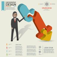 Arrow puzzle info graphic design character design clean vector N2