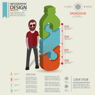 Drink puzzle info graphic design character design clean vector