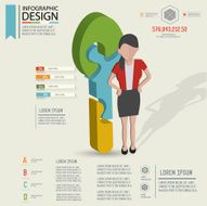 Spoon puzzle info graphic design character design clean vector