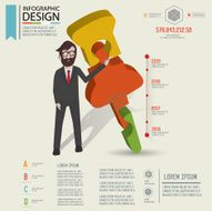 Pin puzzle info graphic design character design clean vector