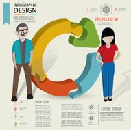 Refresh puzzle info graphic design character design clean vector
