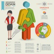 Puzzle info graphic design and character clean vector N2