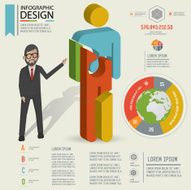 Puzzle info graphic design and character clean vector N3