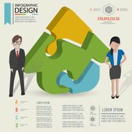Home puzzle info graphic design and character clean vector