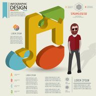Song note puzzle info graphic design and character clean vector