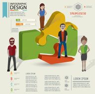 Good hand puzzle info graphic design and character clean vector