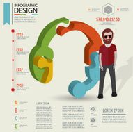 Earphone puzzle info graphic design character design clean vector