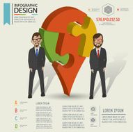 Puzzle info graphic design character design clean vector N2