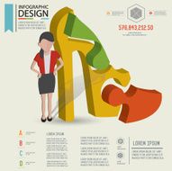 Shoe puzzle info graphic design character design clean vector