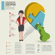 Chicken leg puzzle info graphic design character design clean vector