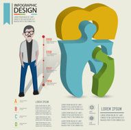 Tooth puzzle info graphic design character design clean vector