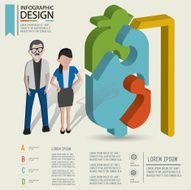 Medical puzzle info graphic design character design clean vector